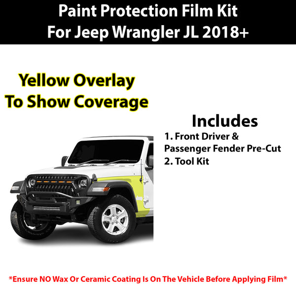 Fits Jeep Wrangler JL (Sport/ Sport S) 2018+ Precut Premium Paint Protection Film Clear Bra PPF Decal Film Kit