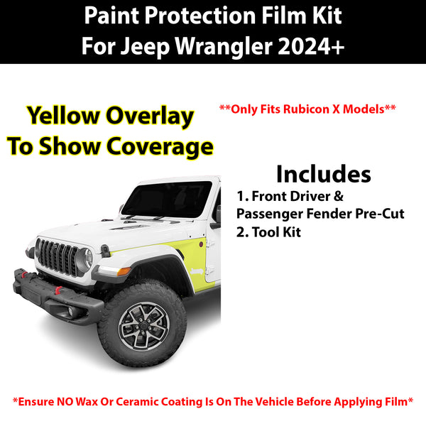 Fits Jeep Wrangler (Rubicon X) 2024+ Precut Premium Paint Protection Film Clear Bra PPF Decal Film Kit