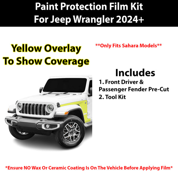 Fits Jeep Wrangler (Sahara) 2024+ Precut Premium Paint Protection Film Clear Bra PPF Decal Film Kit