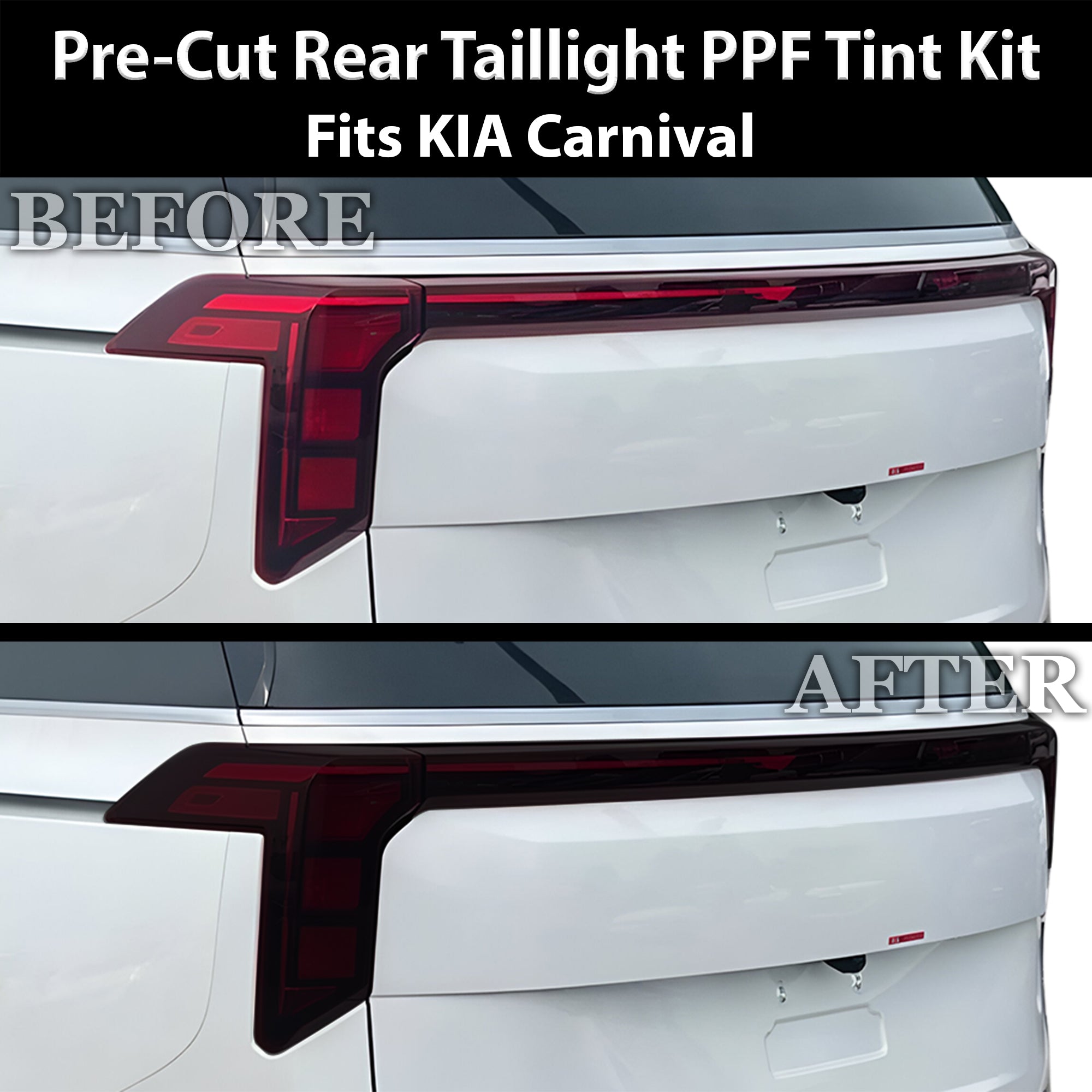 KIA Carnival 2025–2026 Dark Smoke Headlight & Taillight Tint Kit – Precut Vinyl Lens Overlays