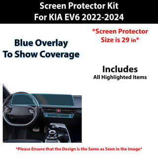 For KIA EV6 2022+ Scratch Resistant Shatter Proof Infotainment Clear Screen Protection Film