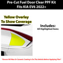 Fits KIA EV6 2022+ Precut Fuel Door Premium Paint Protection Film PPF Decal Film Kit Gas Cap Cover, Gloss Black Carbon Fiber