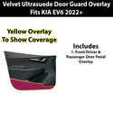 Fits KIA EV6 2022+ Alcantara Anti Kick Door Panel Protection Decal Stickers Overlay, Black Red Pink Yellow Purple