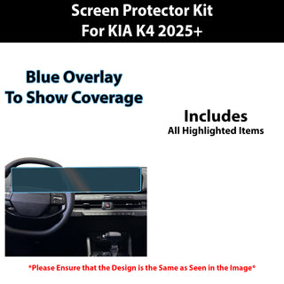 For KIA K4 2025+ Scratch Resistant Shatter Proof Infotainment Clear Screen Protection Film