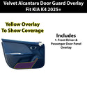 Fits KIA K4 2025+ Alcantara Anti Kick Door Panel Protection Decal Stickers Overlay, Black Red Pink Yellow Purple