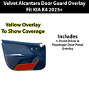 Fits KIA K4 2025+ Alcantara Anti Kick Door Panel Protection Decal Stickers Overlay, Black Red Pink Yellow Purple