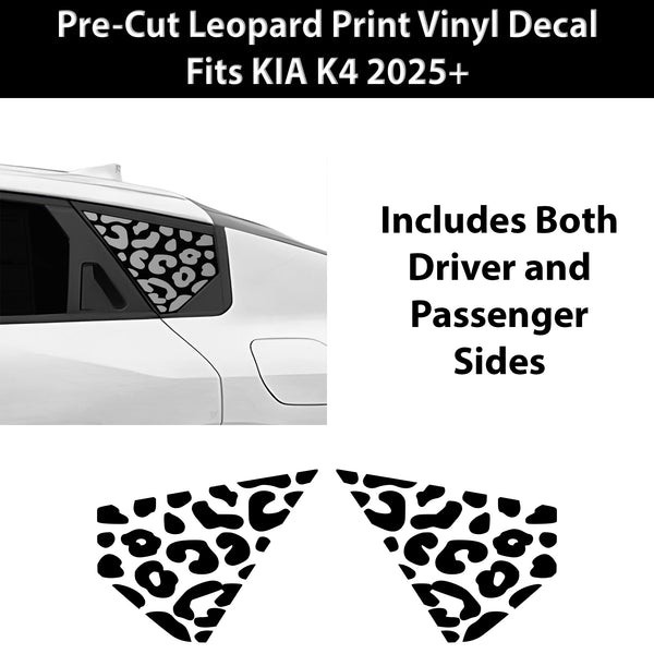 Fits KIA K4 2025+ Animal Leopard Cheetah Cow Window Vinyl Decal Stickers