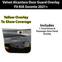 Fits KIA Sorento 2021+ Alcantara Anti Kick Door Panel Protection Decal Stickers Overlay, Black Red Pink Yellow Purple