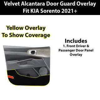 Fits KIA Sorento 2021+ Alcantara Anti Kick Door Panel Protection Decal Stickers Overlay, Black Red Pink Yellow Purple