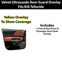 Fits Kia Telluride 2027+ Alcantara Anti Kick Door Panel Protection Decal Stickers Overlay, Black Red