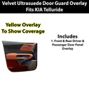 Fits Kia Telluride 2027+ Alcantara Anti Kick Door Panel Protection Decal Stickers Overlay, Black Red