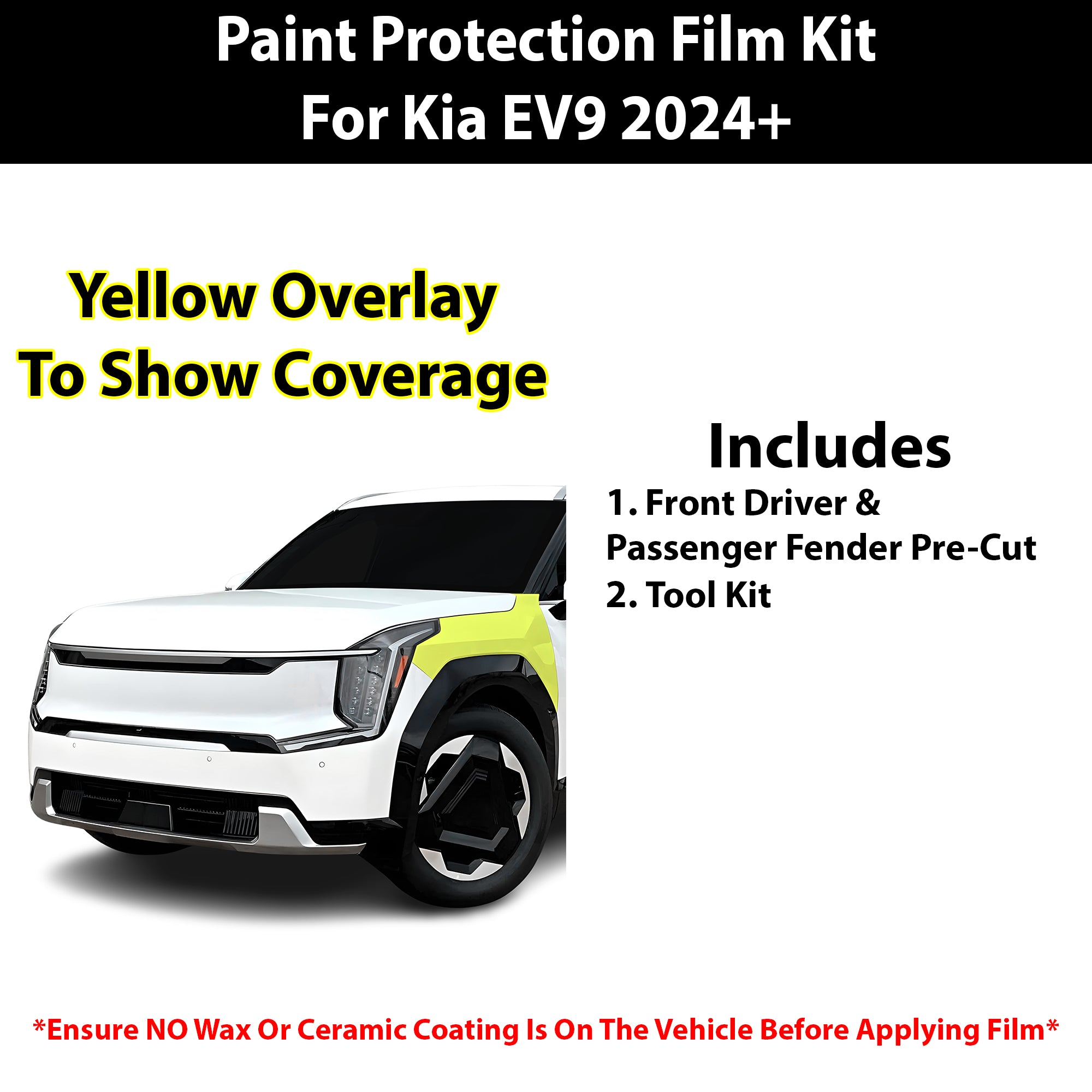 Fits Kia EV9 (Light/Wind) 2024+ Precut Premium Paint Protection Film Clear Bra PPF Decal Film Kit - Bogar Tech Designs