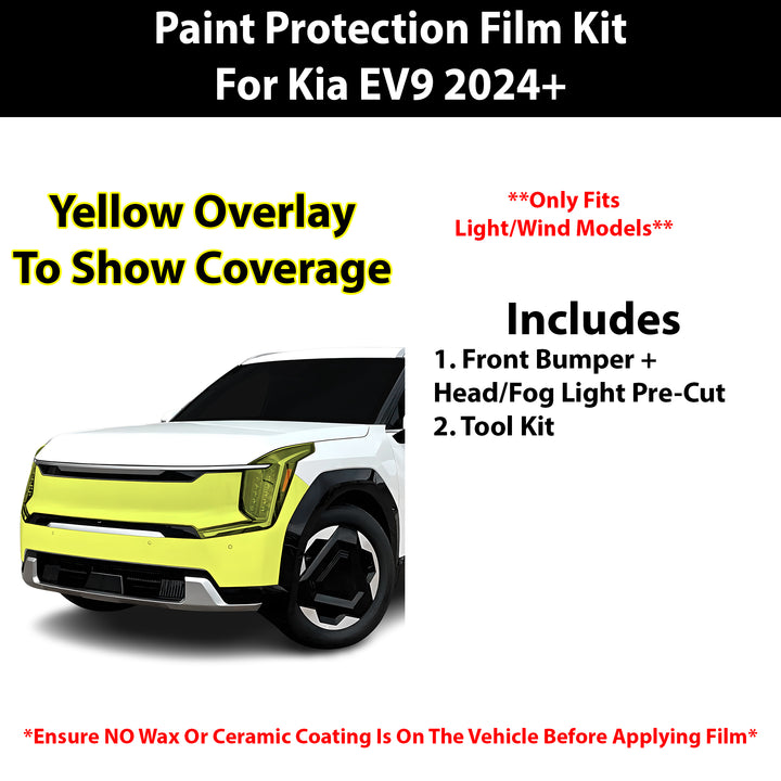 Fits Kia EV9 (Light/Wind) 2024+ Precut Premium Paint Protection Film Clear Bra PPF Decal Film Kit - Bogar Tech Designs