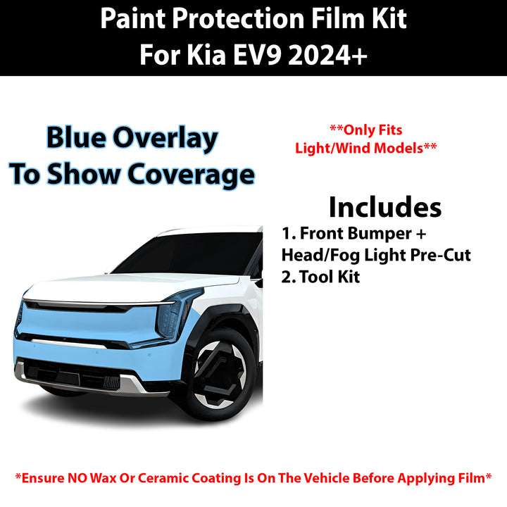 Fits Kia EV9 (Light/Wind) 2024+ Precut Premium Paint Protection Film Clear Bra PPF Decal Film Kit - Bogar Tech Designs