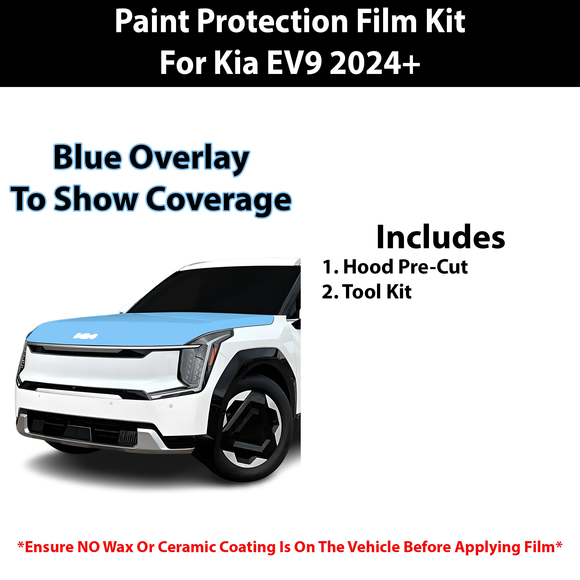 Fits Kia EV9 (Light/Wind) 2024+ Precut Premium Paint Protection Film Clear Bra PPF Decal Film Kit - Bogar Tech Designs