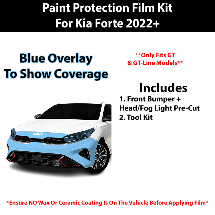 Fits Kia Forte 2022+ Precut Premium Paint Protection Film Clear Bra PPF Decal Film Kit - Bogar Tech Designs