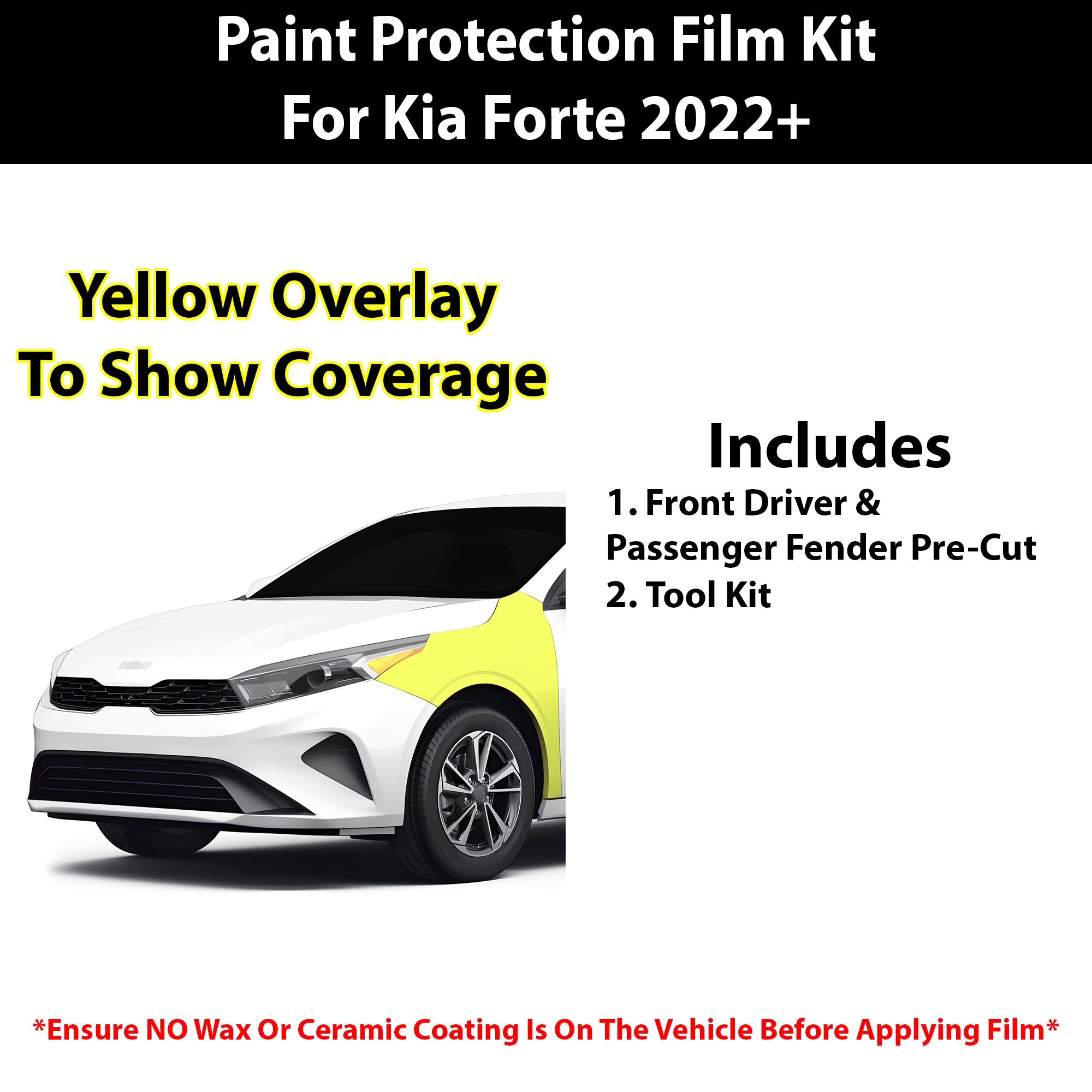 Fits Kia Forte (LX/LXS) 2022+ Precut Premium Paint Protection Film Clear Bra PPF Decal Film Kit Cover - Bogar Tech Designs