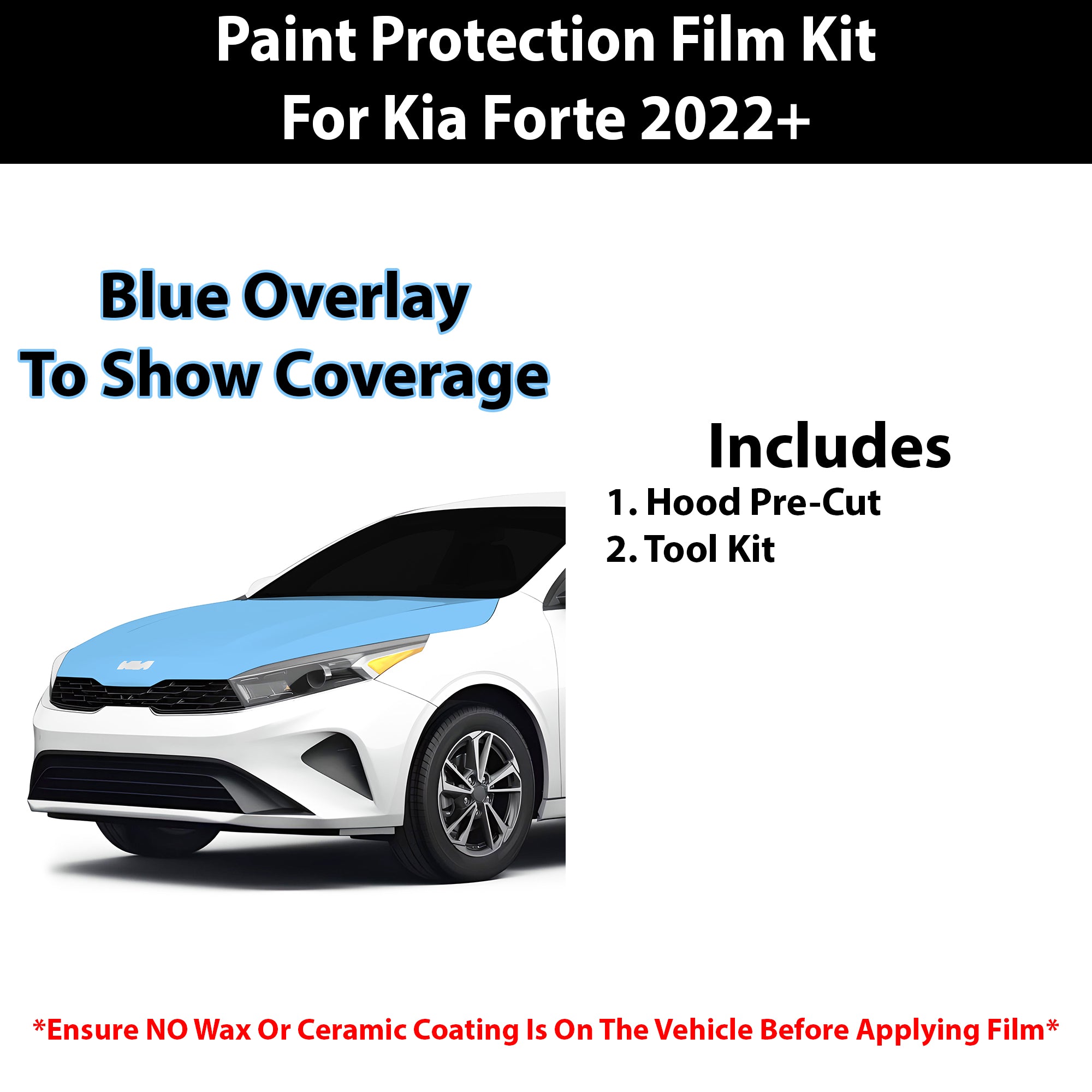 Fits Kia Forte (LX/LXS) 2022+ Precut Premium Paint Protection Film Clear Bra PPF Decal Film Kit Cover - Bogar Tech Designs