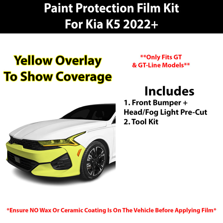 Fits Kia K5 (GT/ GT - Line) 2022+ Precut Premium Paint Protection Film Clear Bra PPF Decal Film Kit - Bogar Tech Designs