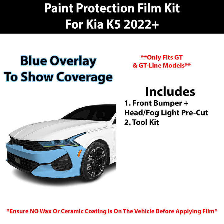 Fits Kia K5 (GT/ GT - Line) 2022+ Precut Premium Paint Protection Film Clear Bra PPF Decal Film Kit - Bogar Tech Designs