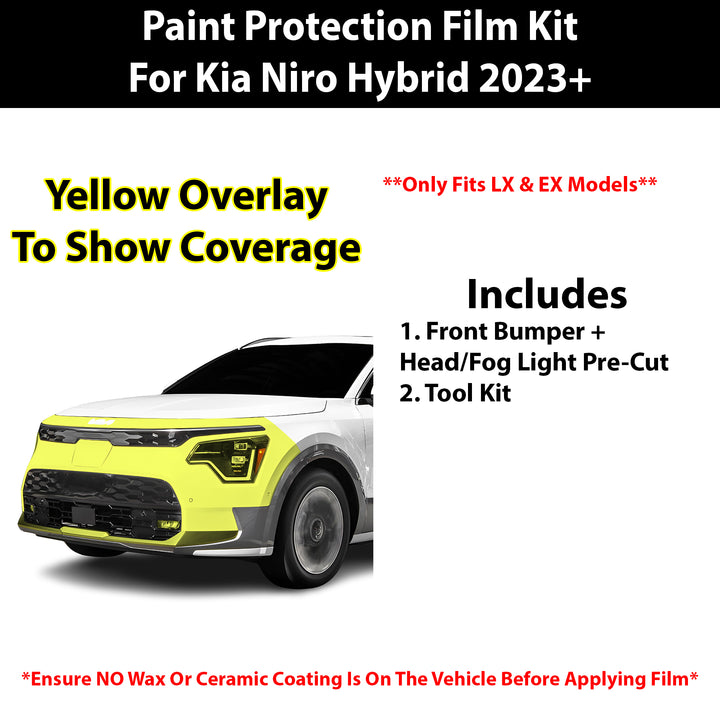 Fits Kia Niro Hybrid (LX/EX) 2023+ Precut Premium Paint Protection Film Clear Bra PPF Decal Film Kit Cover - Bogar Tech Designs