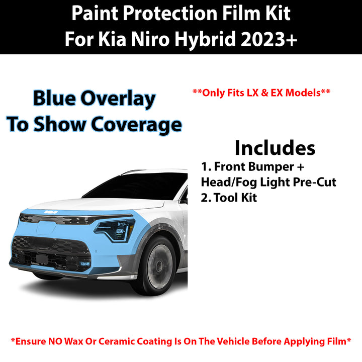 Fits Kia Niro Hybrid (LX/EX) 2023+ Precut Premium Paint Protection Film Clear Bra PPF Decal Film Kit Cover - Bogar Tech Designs