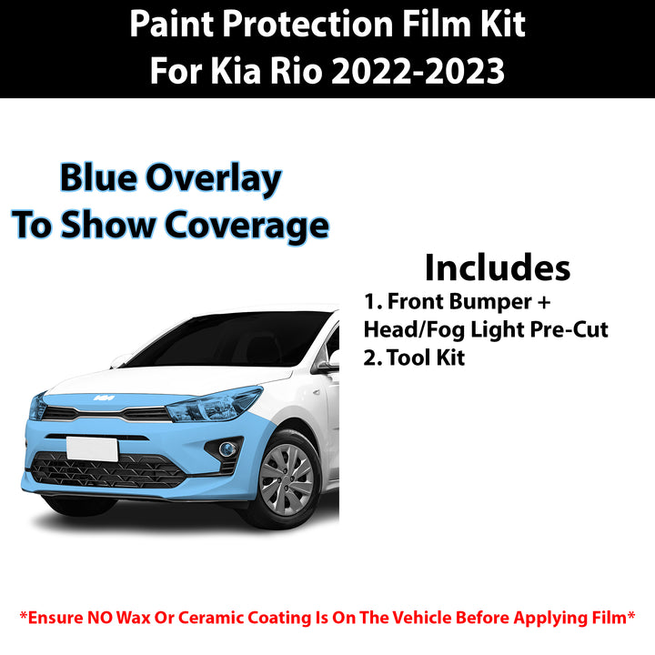 Fits Kia Rio 5 2022 - 2023 Precut Premium Paint Protection Film Clear Bra PPF Decal Film Kit - Bogar Tech Designs