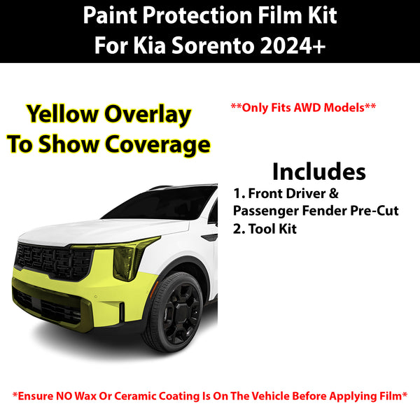 Fits Kia Sorento (AWD Models) 2024+ Precut Premium Paint Protection Film Clear Bra PPF Decal Film Kit Cover