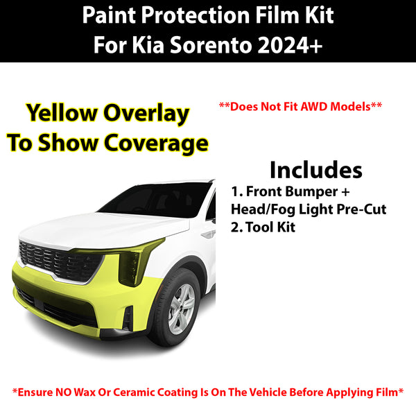 Fits Kia Sorento (LX/S/EX/SX) 2024+ Precut Premium Paint Protection Film Clear Bra PPF Decal Film Kit Cover