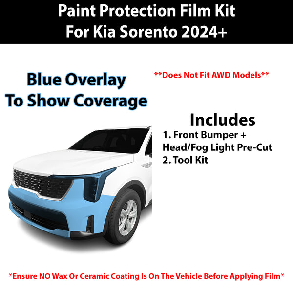 Fits Kia Sorento (LX/S/EX/SX) 2024+ Precut Premium Paint Protection Film Clear Bra PPF Decal Film Kit Cover