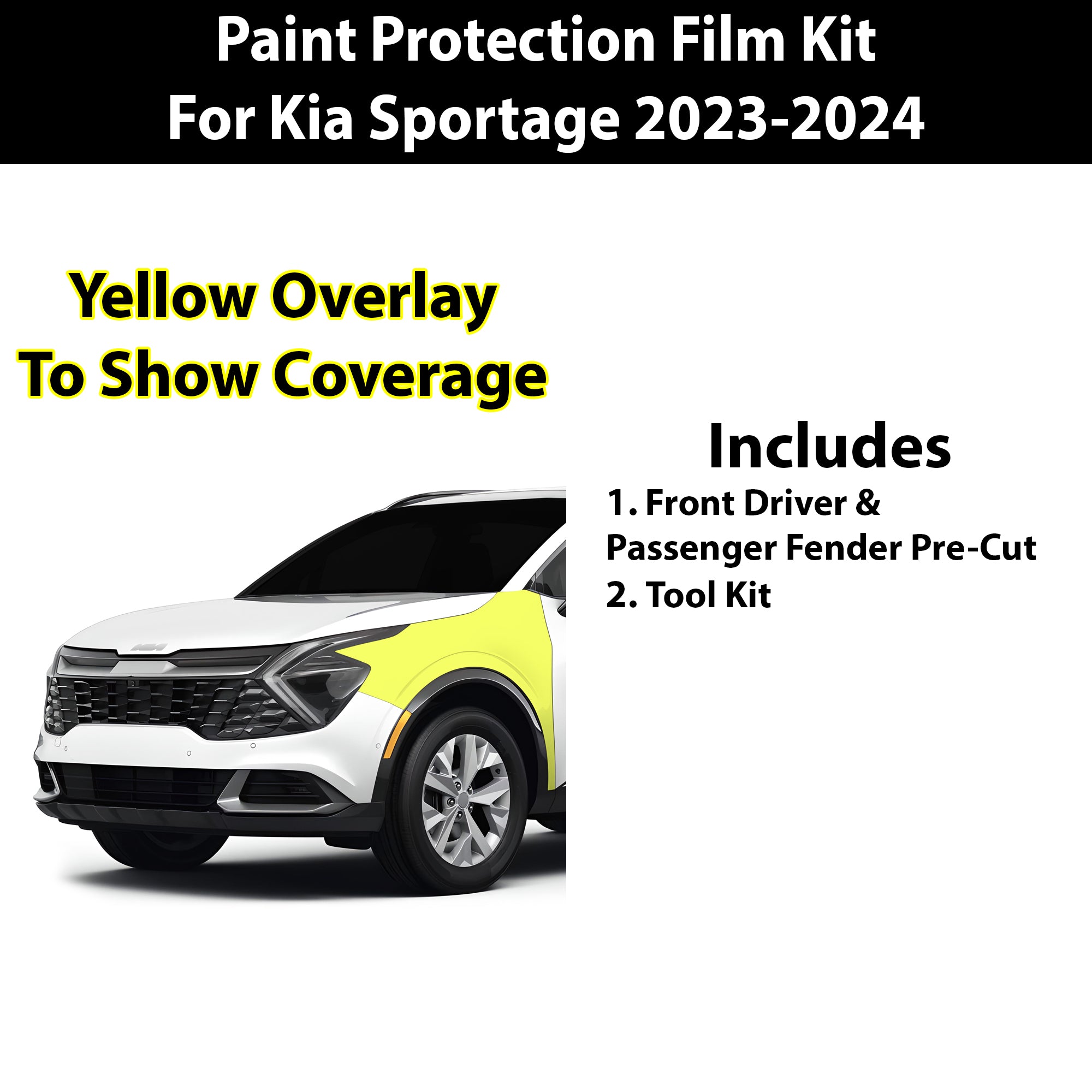 Precut Premium Paint Protection Film Clear Bra PPF Decal Film Kit Cover Fits Kia Sportage 2023 - 2024 - Bogar Tech Designs