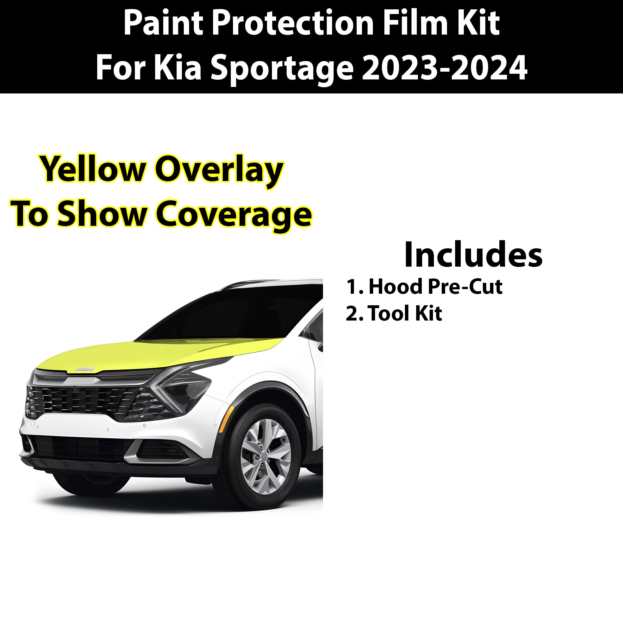 Precut Premium Paint Protection Film Clear Bra PPF Decal Film Kit Cover Fits Kia Sportage 2023 - 2024 - Bogar Tech Designs
