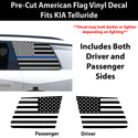 American Flag Quarter Window Decal for Kia Telluride 2027+ – Precut Matte Black Vinyl