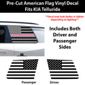 American Flag Quarter Window Decal for Kia Telluride 2027+ – Precut Matte Black Vinyl