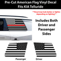 American Flag Quarter Window Decal for Kia Telluride 2027+ – Precut Matte Black Vinyl