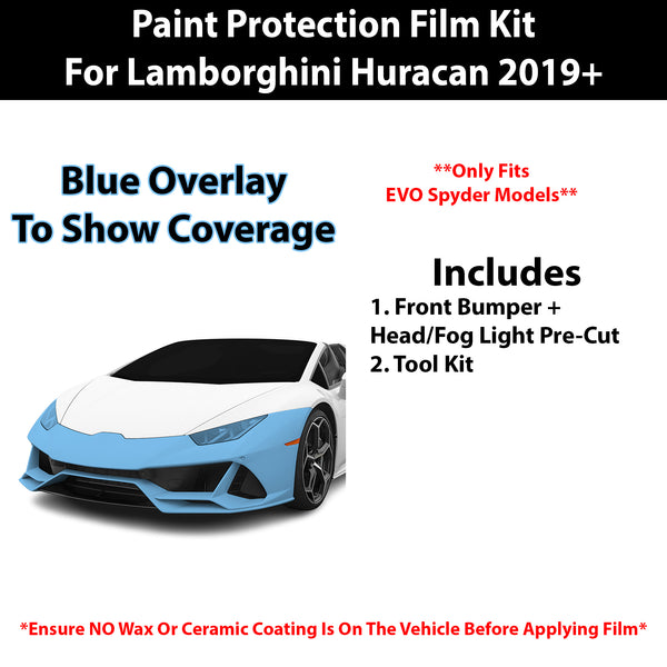 Fits Lamborghini Huracan EVO Spyder 2019+ Precut Premium Paint Protection Film Clear Bra PPF Decal Film Kit Cover