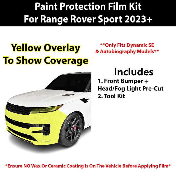 Fits Land Rover Range Rover Sport (Dynamic SE /Autobiography) 2023+ Precut Premium Paint Protection Film Clear Bra PPF Decal Film Kit Cover - Bogar Tech Designs