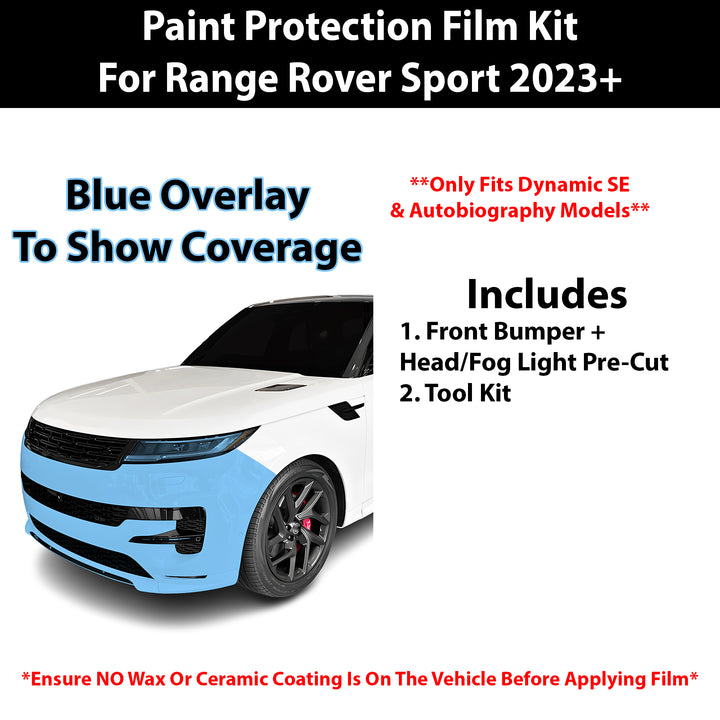 Fits Land Rover Range Rover Sport (Dynamic SE /Autobiography) 2023+ Precut Premium Paint Protection Film Clear Bra PPF Decal Film Kit Cover - Bogar Tech Designs