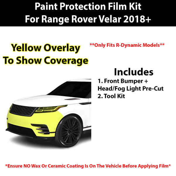 Fits Land Rover Range Rover Velar (R-Dynamic) 2018+ Precut Premium Paint Protection Film Clear Bra PPF Decal Film Kit Cover