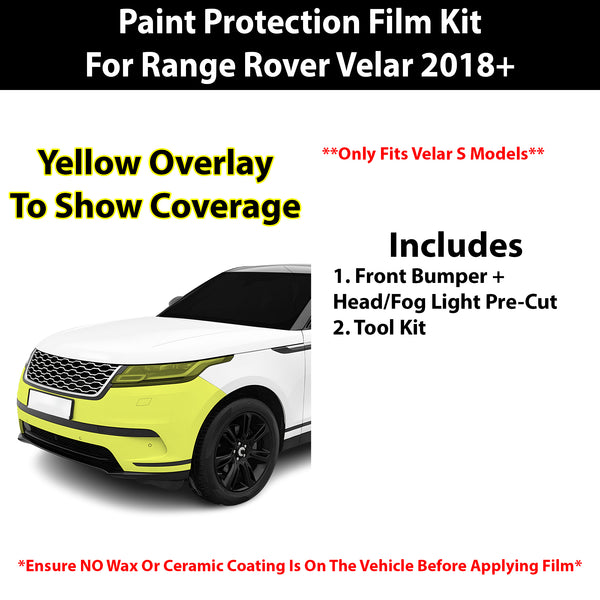 Fits Land Rover Range Rover Velar (S) 2018+ Precut Premium Paint Protection Film Clear Bra PPF Decal Film Kit Cover