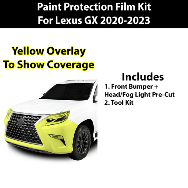 Fits Lexus GX 2020-2023 Precut Premium Paint Protection Film Clear Bra PPF Decal Film Kit Coverage