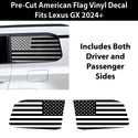 Fits Lexus GX 2024+ Quarter Window American Flag Vinyl Decal Stickers