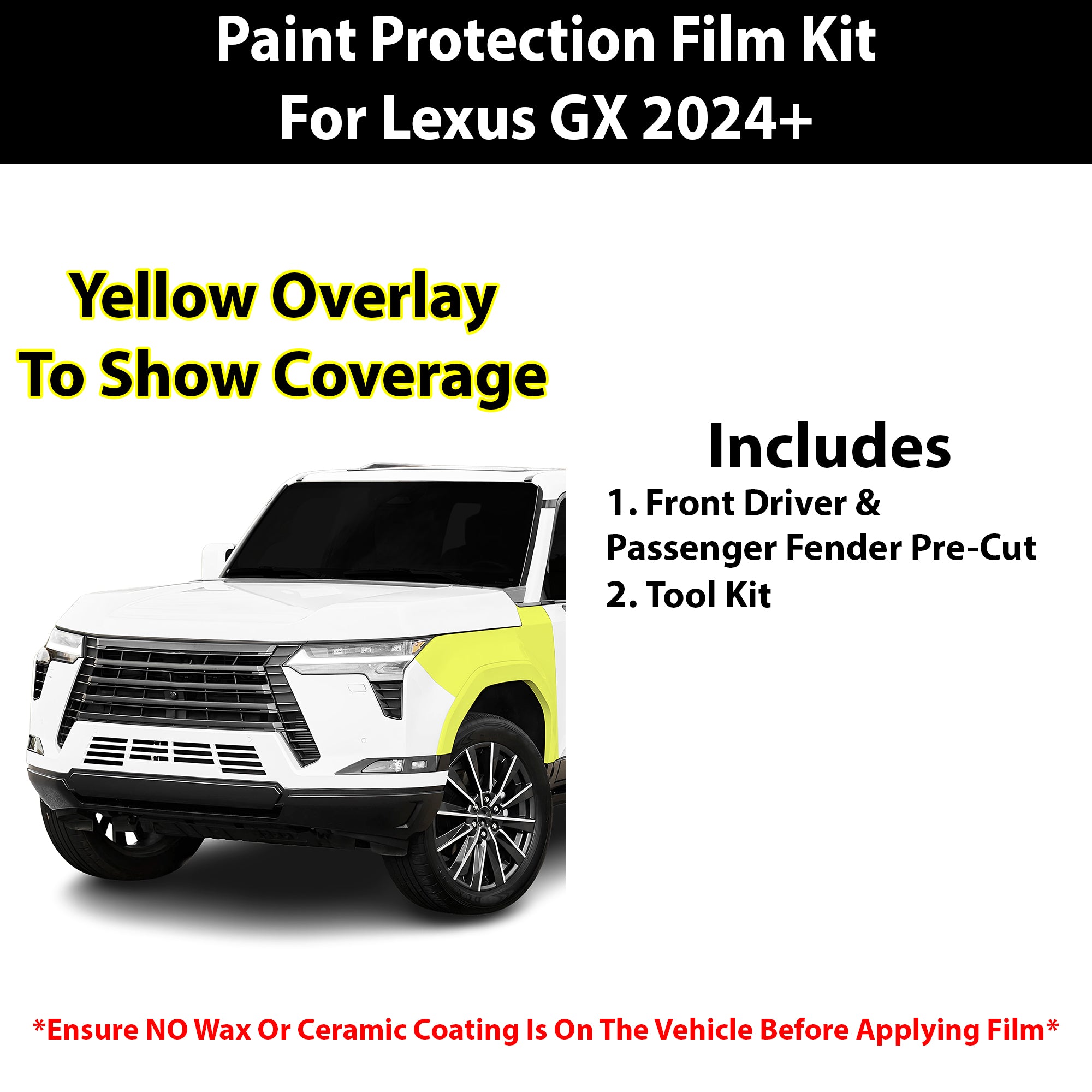 Fits Lexus GX 550 2024+ Precut Premium Paint Protection Film Clear Bra PPF Decal Film Kit Cover - Bogar Tech Designs