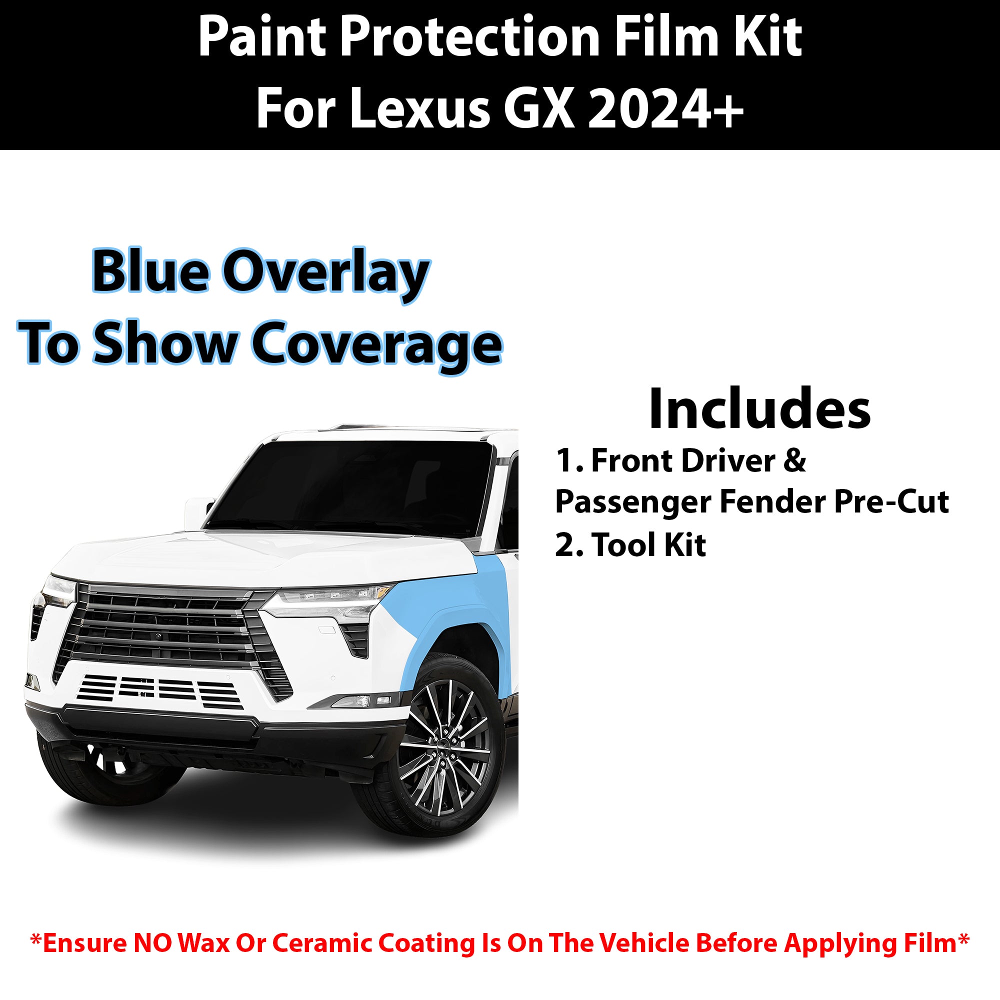 Fits Lexus GX 550 2024+ Precut Premium Paint Protection Film Clear Bra PPF Decal Film Kit Cover - Bogar Tech Designs