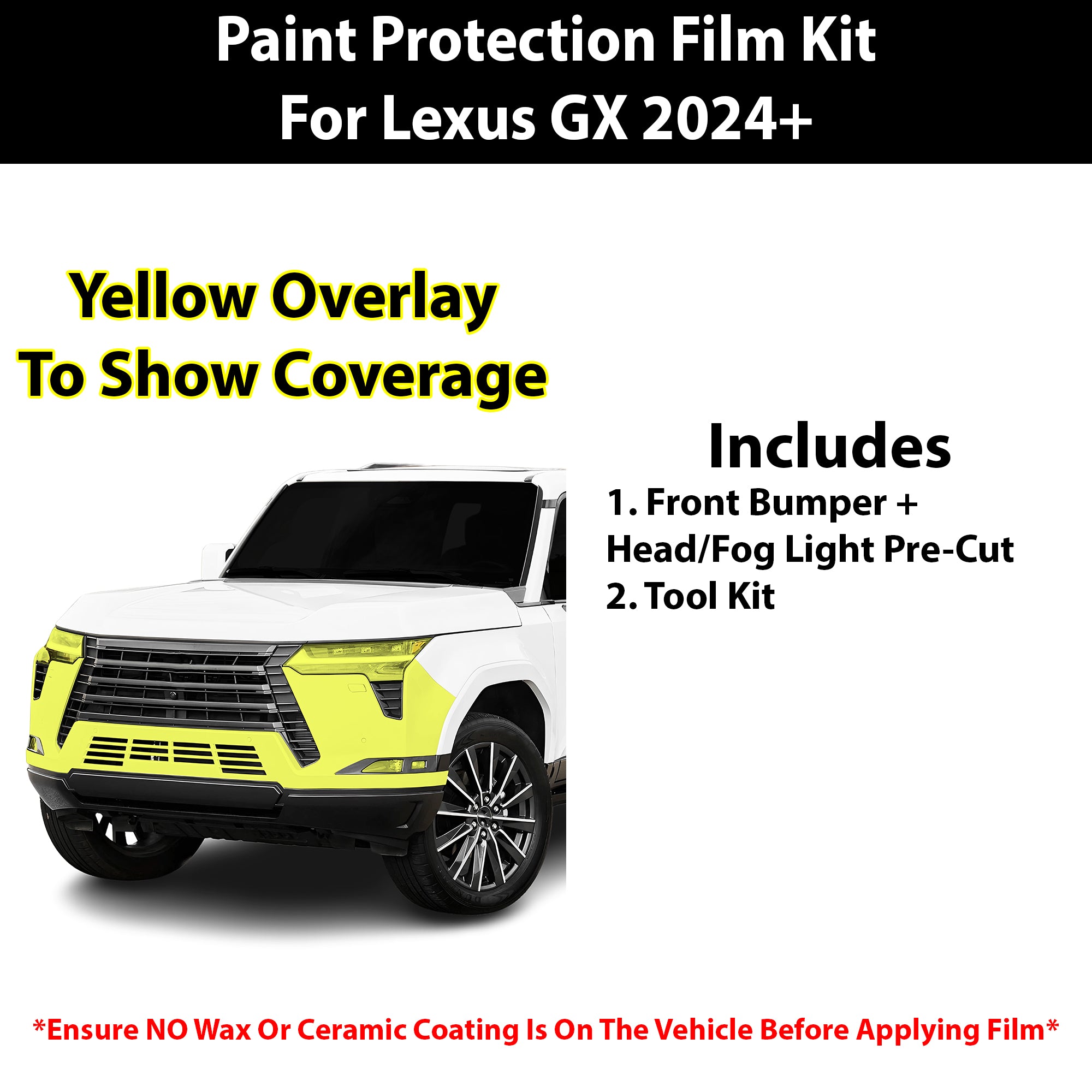 Fits Lexus GX 550 2024+ Precut Premium Paint Protection Film Clear Bra PPF Decal Film Kit Cover - Bogar Tech Designs
