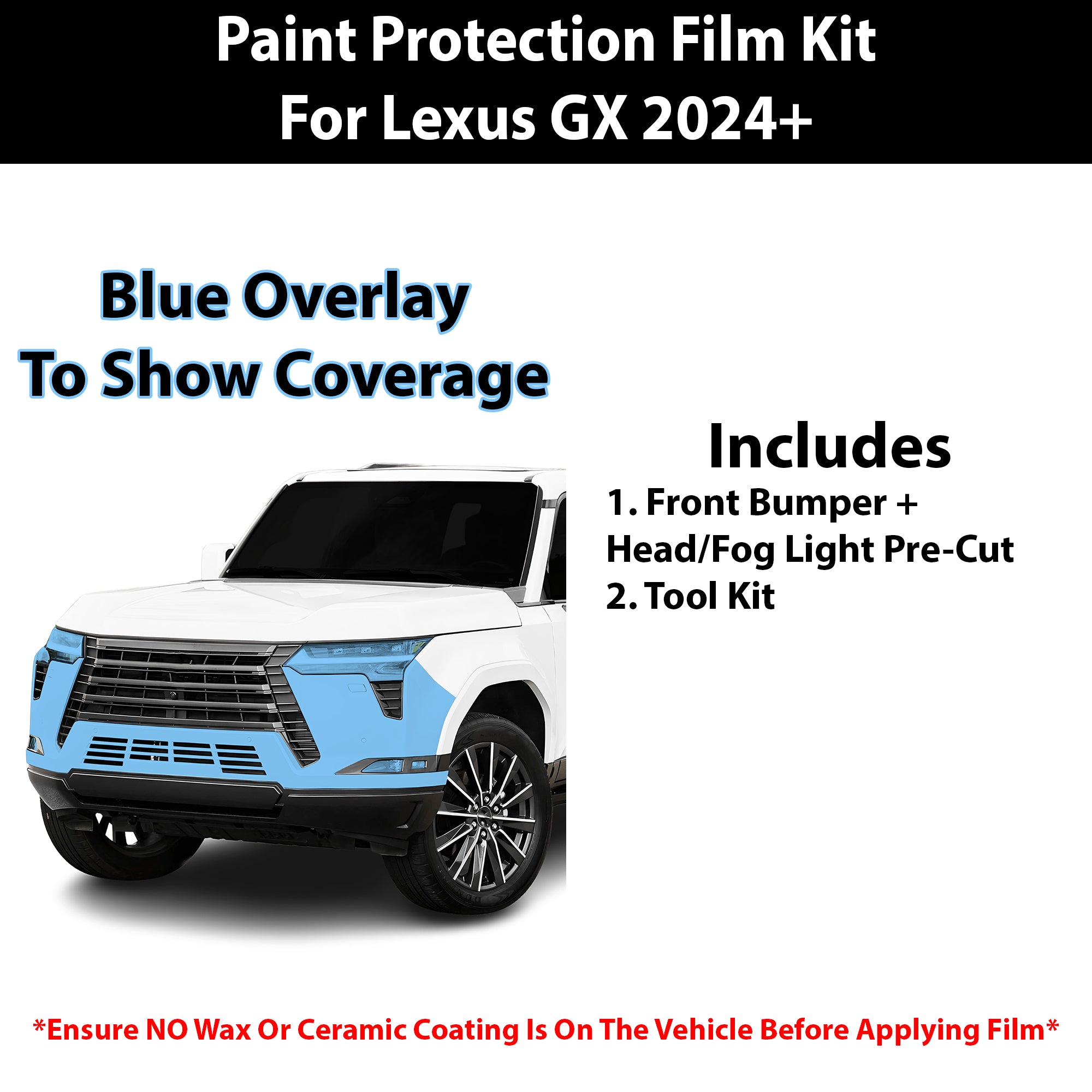Fits Lexus GX 550 2024+ Precut Premium Paint Protection Film Clear Bra PPF Decal Film Kit Cover - Bogar Tech Designs