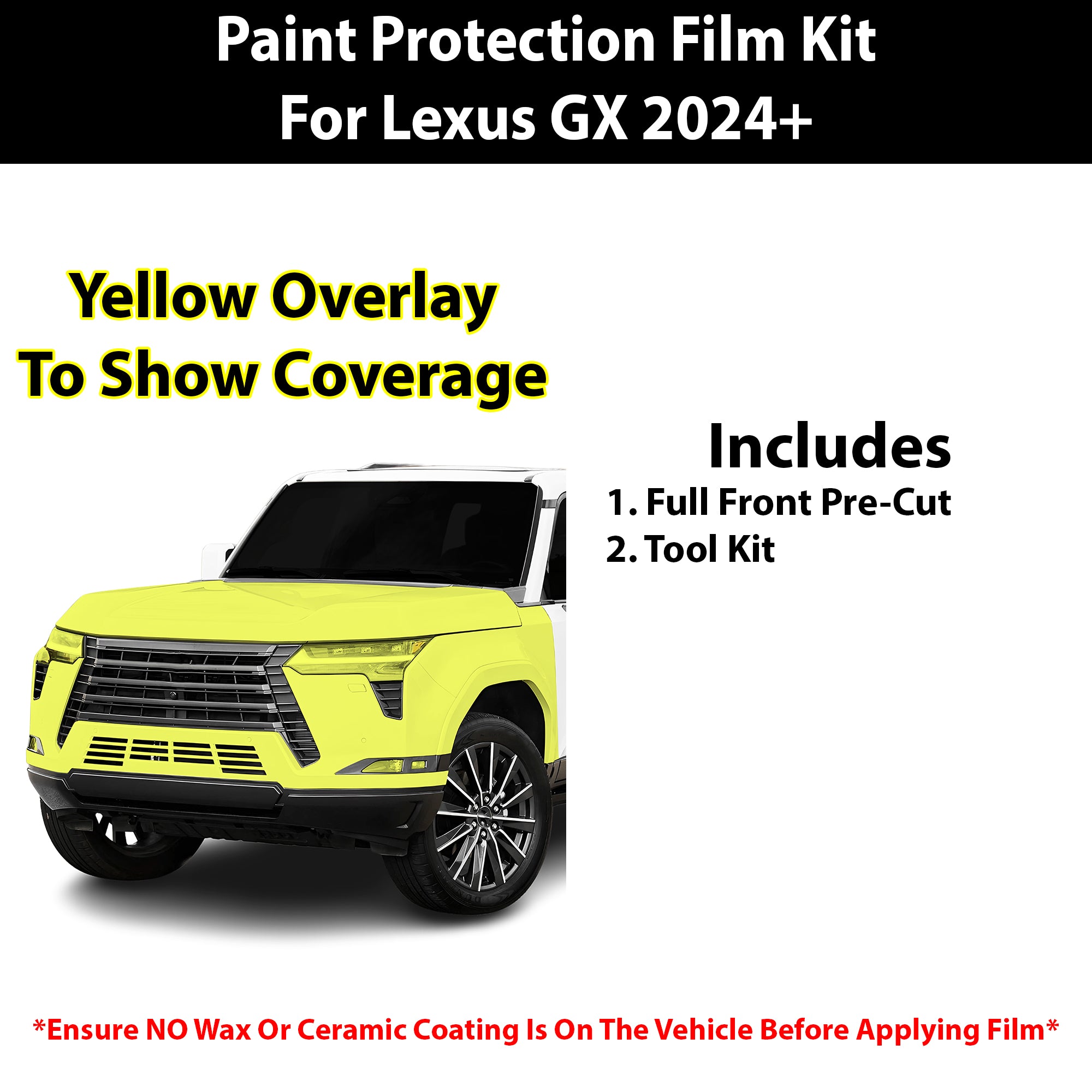 Fits Lexus GX 550 2024+ Precut Premium Paint Protection Film Clear Bra PPF Decal Film Kit Cover - Bogar Tech Designs