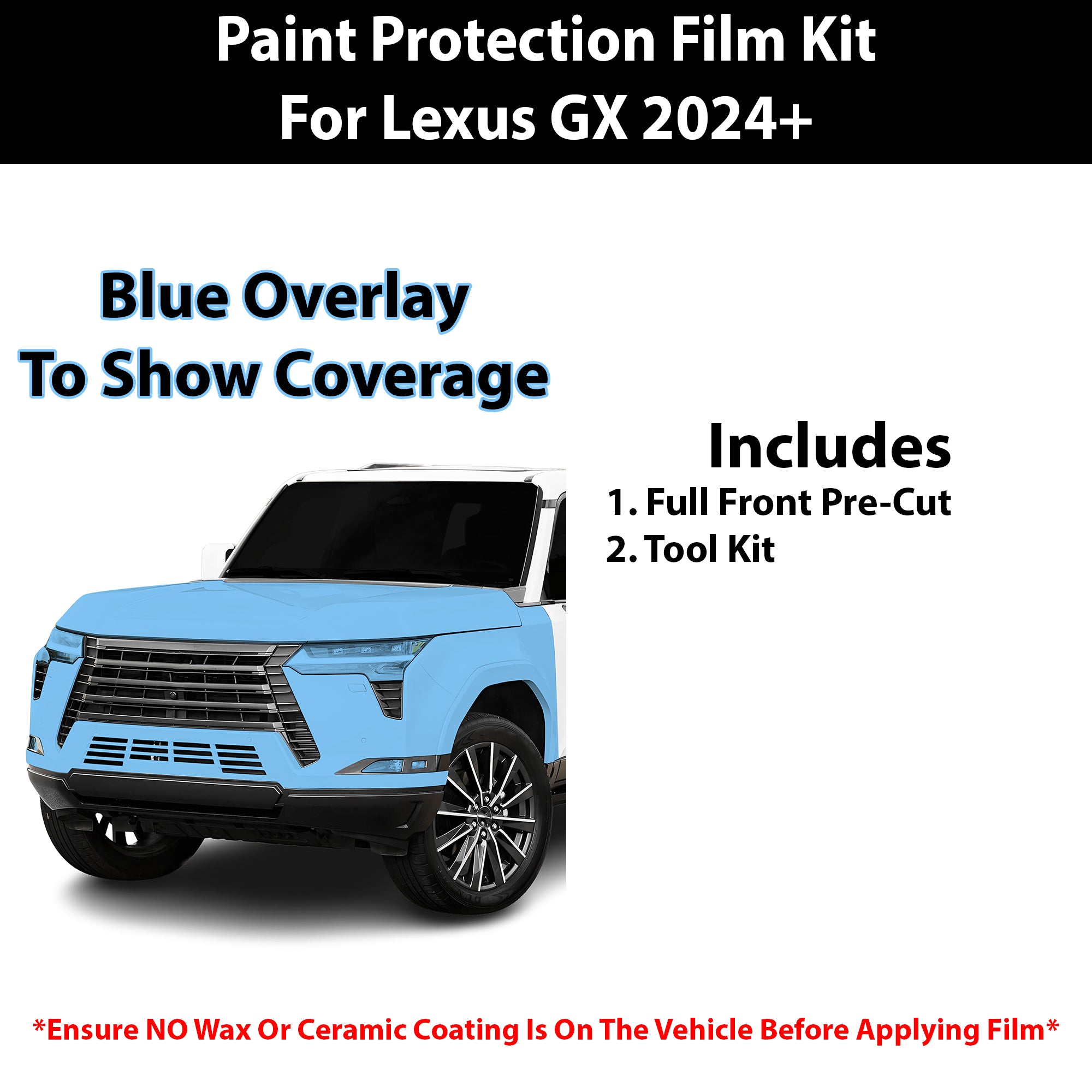 Fits Lexus GX 550 2024+ Precut Premium Paint Protection Film Clear Bra PPF Decal Film Kit Cover - Bogar Tech Designs