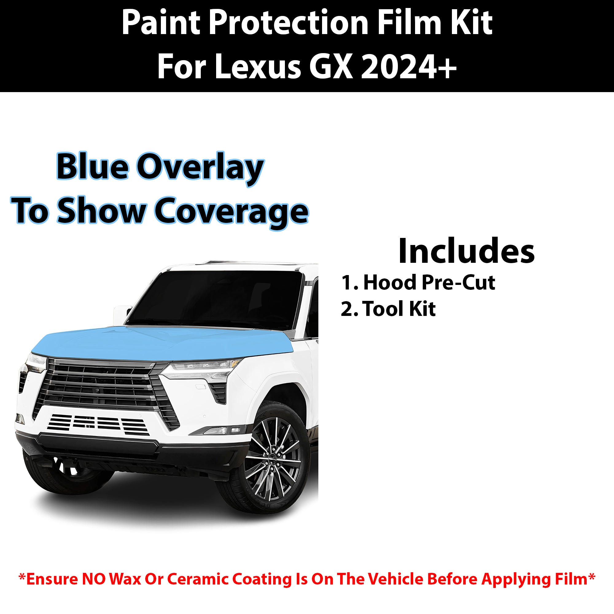 Fits Lexus GX 550 2024+ Precut Premium Paint Protection Film Clear Bra PPF Decal Film Kit Cover - Bogar Tech Designs