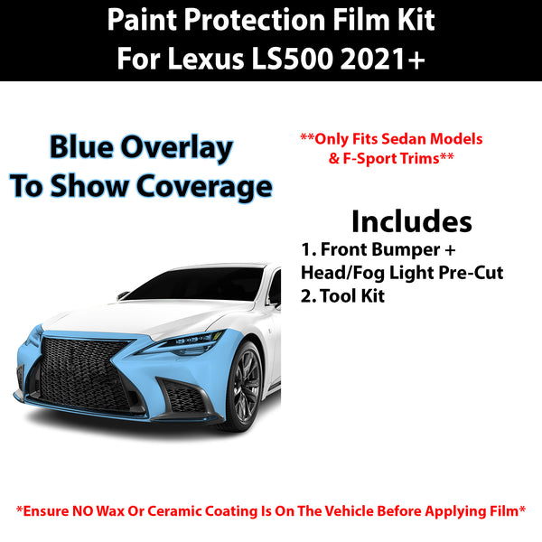 Fits Lexus LS 500 (F Sport) Sedan 2021+ Precut Premium Paint Protection Film Clear Bra PPF Decal Film Kit Cover